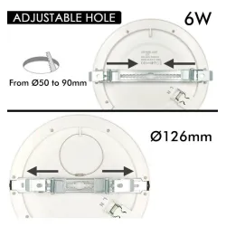 Downlight + LED ceiling - Circular - Moss White LumiledS - 6W Adjustable - CCT Selectable Color