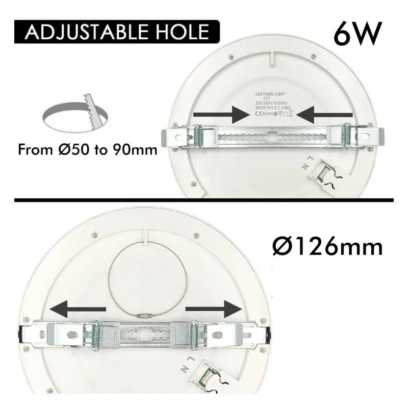 Downlight + Plafón LED - Circular- MOSS BLANCO LUMILEDS - 6W AJUSTABLE - CCT Color Seleccionable