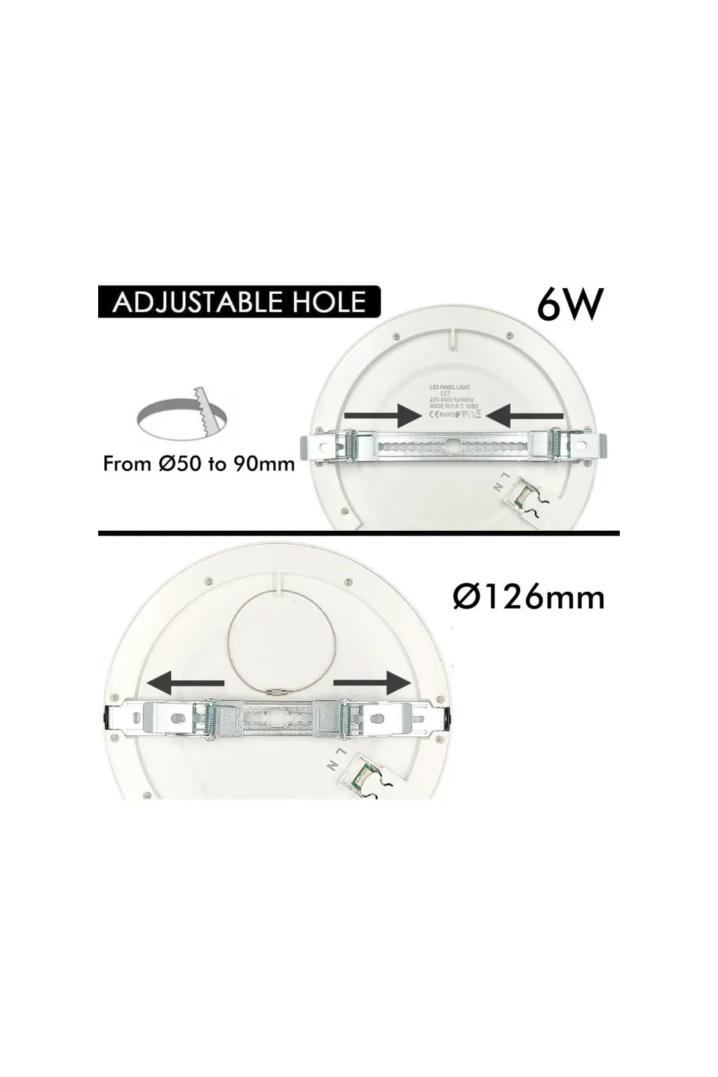 Downlight + LED ceiling - Circular - Moss White LumiledS - 6W Adjustable - CCT Selectable Color