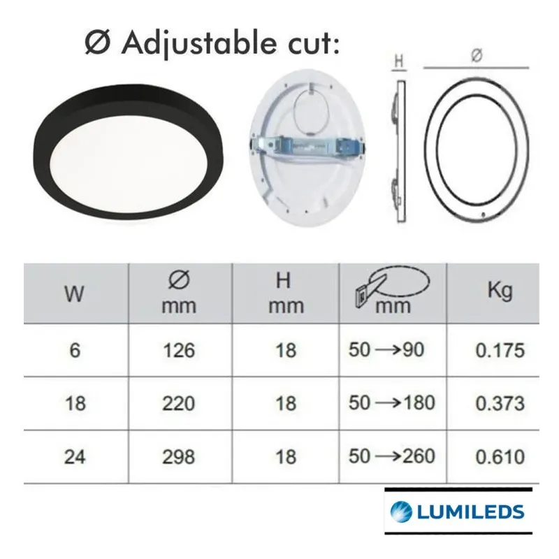 DownLight + LED ceiling - Circular- Moss Black LumiledS - 18W Adjustable - CCT Selectable color