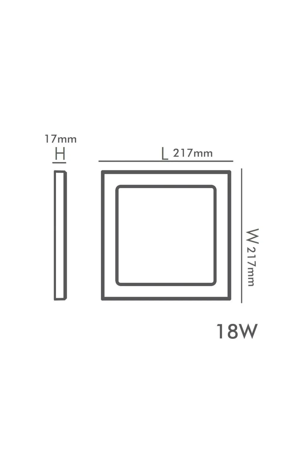 Downlight + LED ceiling - square- Moss black LumiledS - 18W Adjustable - CCT Selectable color