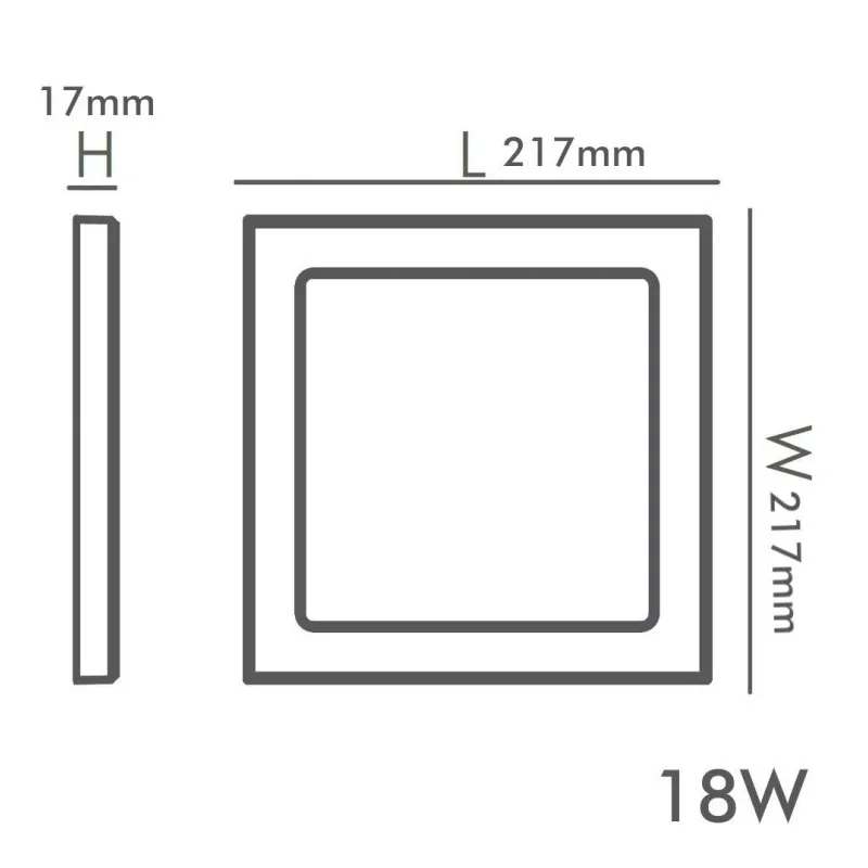 Downlight + LED ceiling - square - Moss white LumiledS - 18W Adjustable - CCT Selectable color