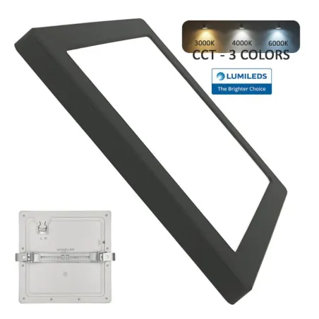Downlight + LED ceiling - square- Moss Black LumiledS- 24W Adjustable - CCT Selectable color