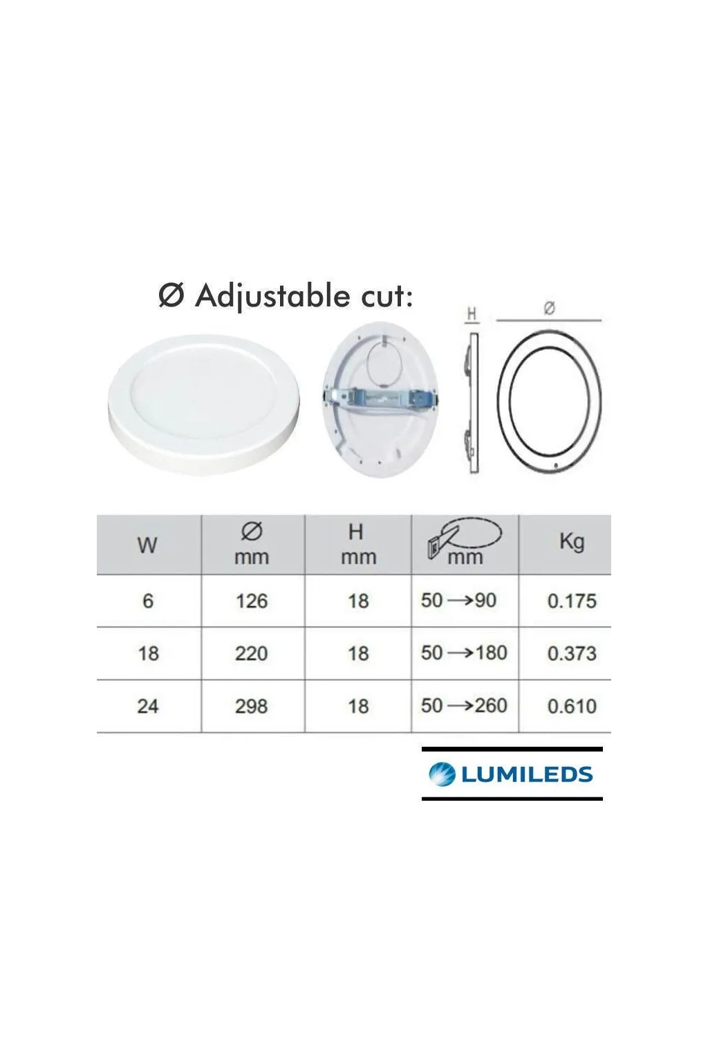 Downlight + LED ceiling - Circular- Moss White LumiledS - 24W Adjustable - CCT Color Selectable