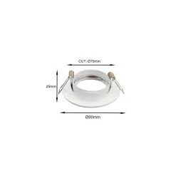 Aro Redondo Orientable Blanco Para Dicroica LED GU10 MR16 - Aluminio