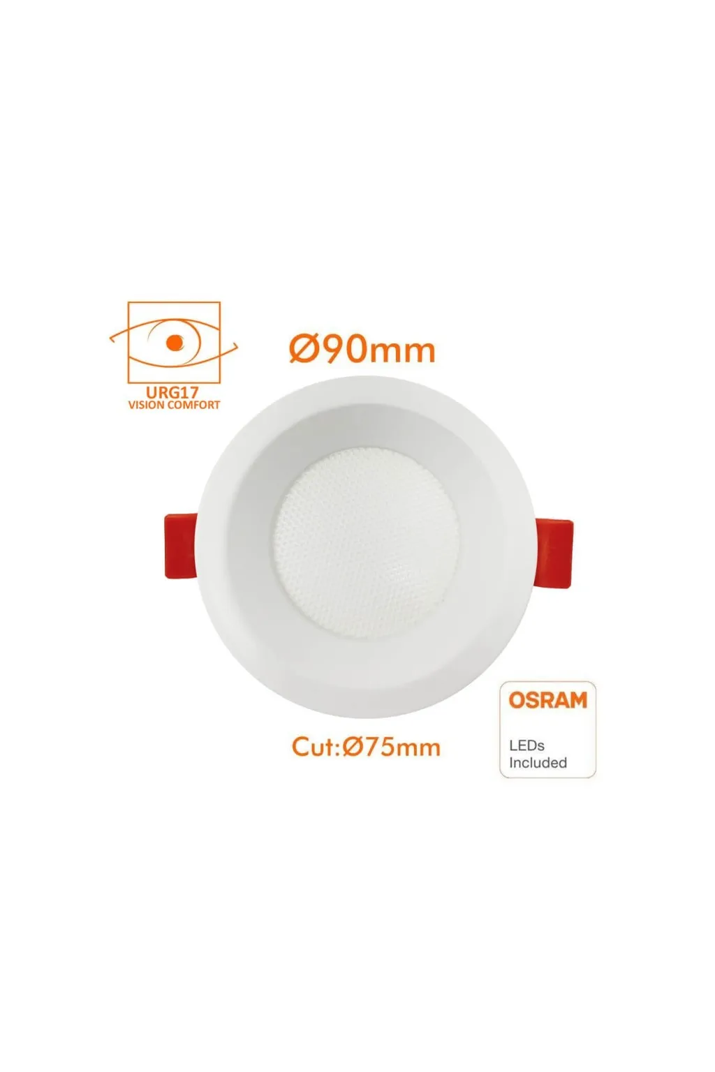 8W circular downlight - Osram Chip Duris E 2835 - CCT - UGR17