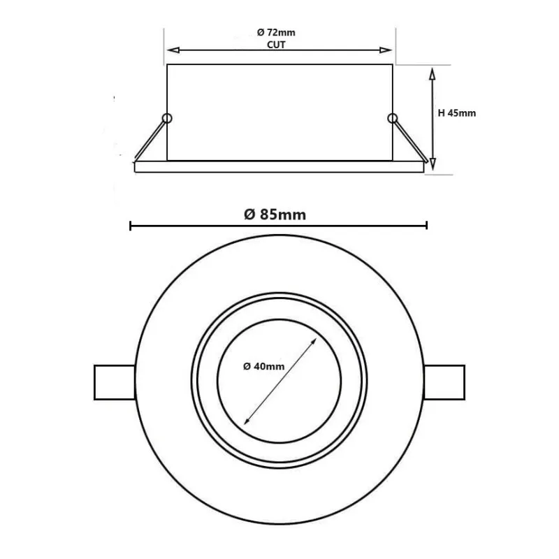Aro Fijo Estanco Circular GU10-MR16 - IP65 - BLANCO