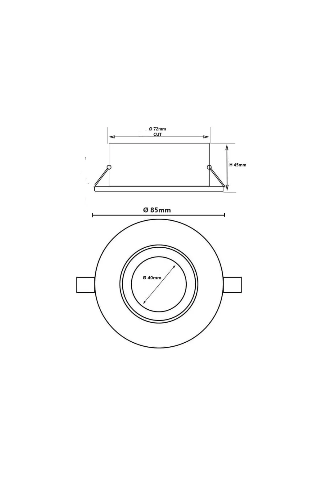 Fixed hoop Circular watertight GU10-MR16 - IP65 - White