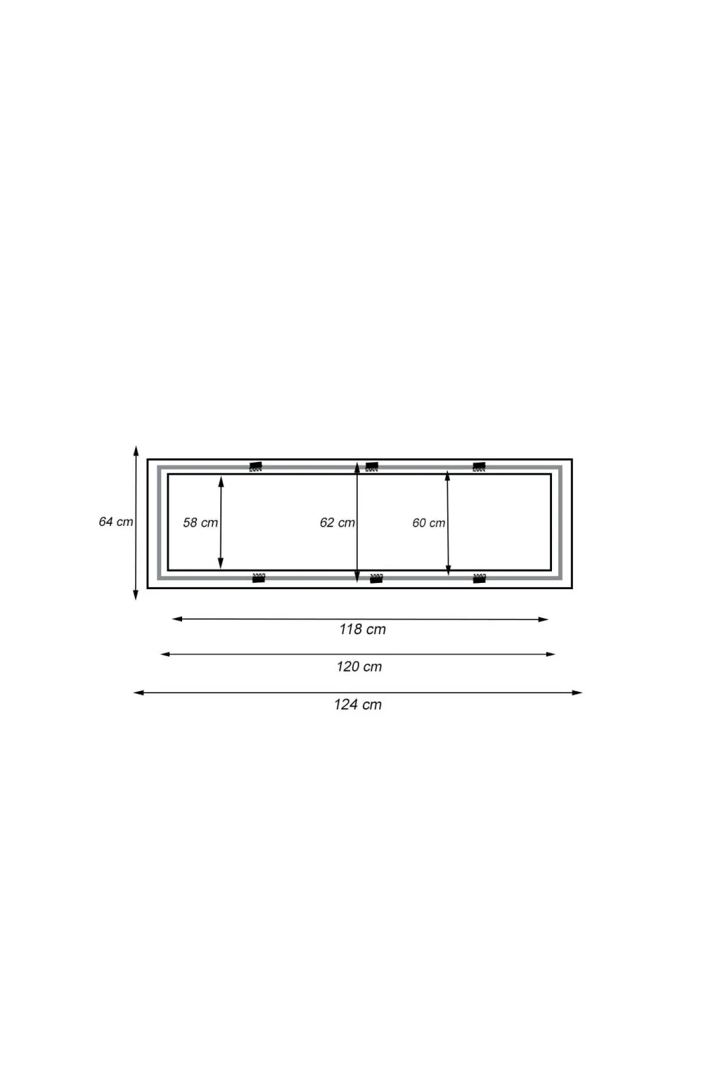 Frame for embedding 60x120 cm LED panel