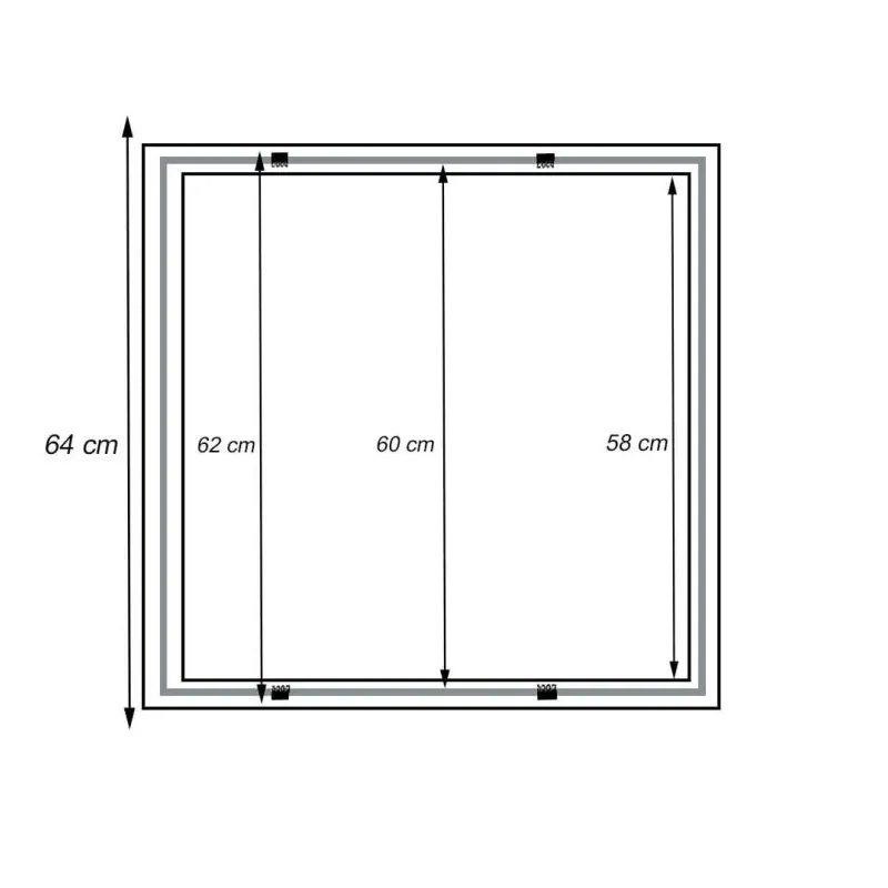 Frame for embedding 60x60 cm LED panel