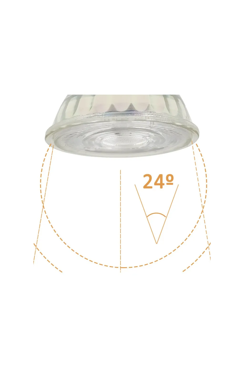 Dicroica LED GU10 8W ALTA LUMINOSIDAD - Cristal - 24º - SMD1A1A