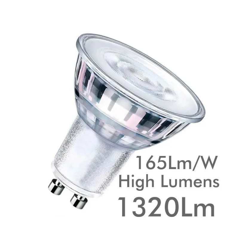 Dicroica LED GU10 8W ALTA LUMINOSIDAD - Cristal - 24º - SMD1A1A