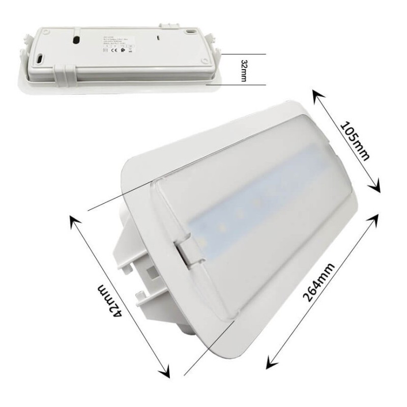 Emergency Light LED 4W + Kit Ceiling - IP20 - 6500K