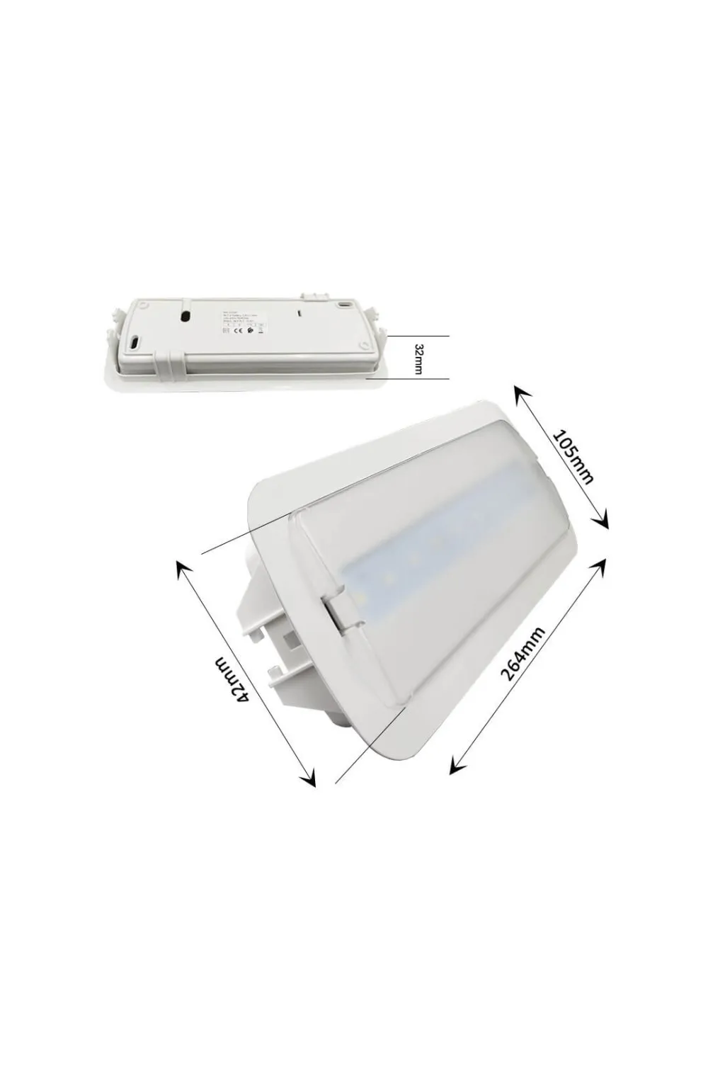 Luz Emergencia LED 4W + Kit Techo - IP20 - 6500K