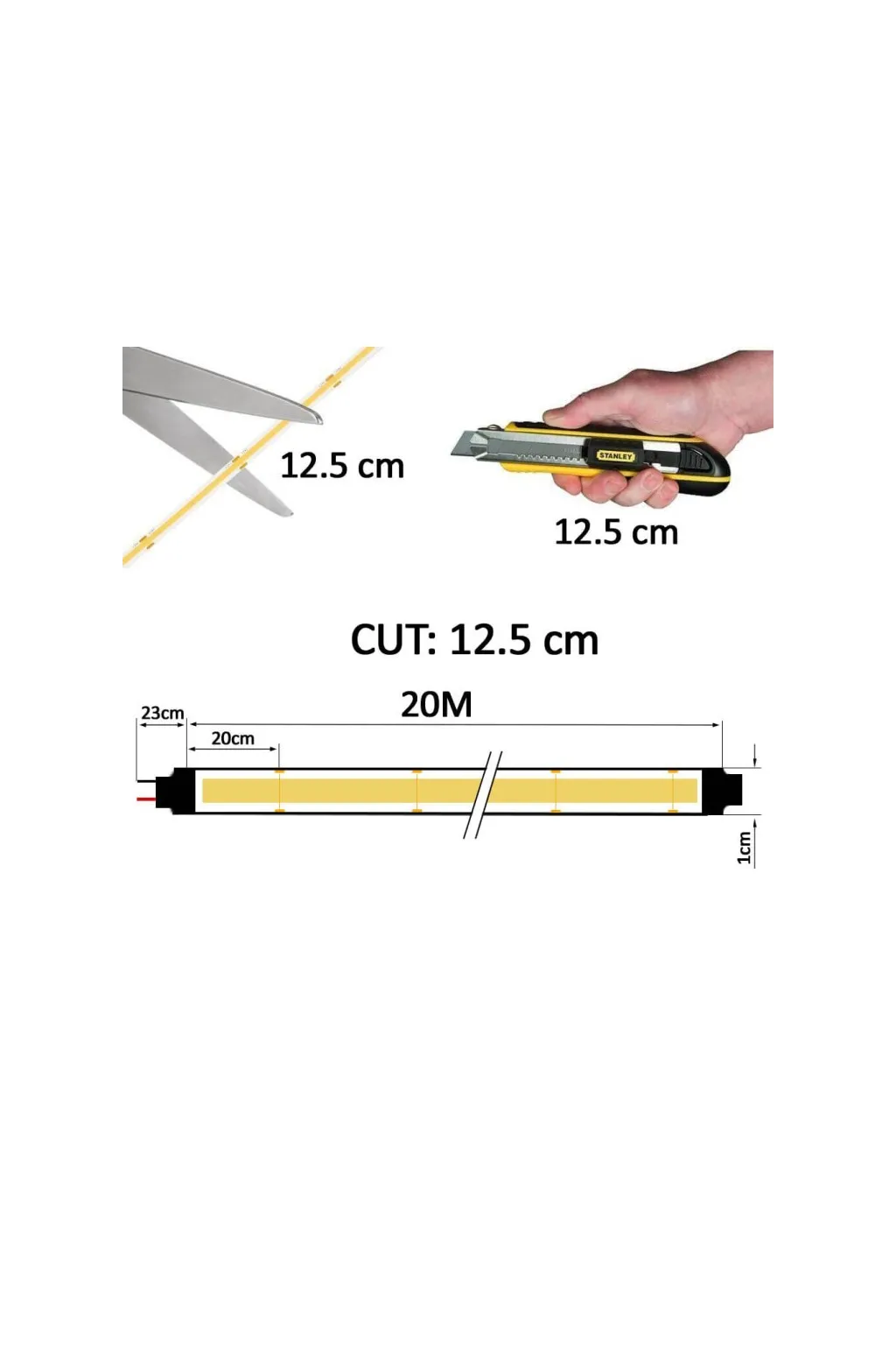 Strip LED COB 220V | 448 LED / M | 20m | Flip Chip | 1200lm / m | 14w / m | CRI + 82 | Ip67
