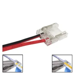 Conector Transparente Fitas LED COB e SMD 10mm | Ibérica