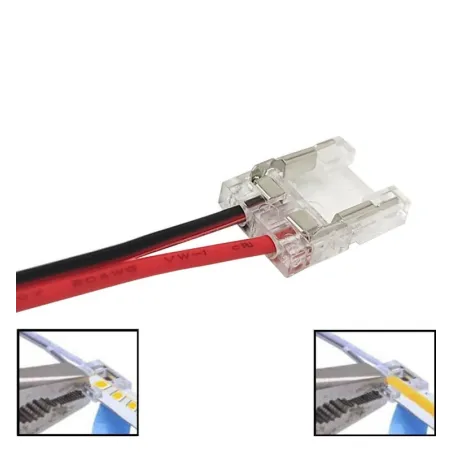 Transparent connector for LED COB + SMD - 10mm - IP20