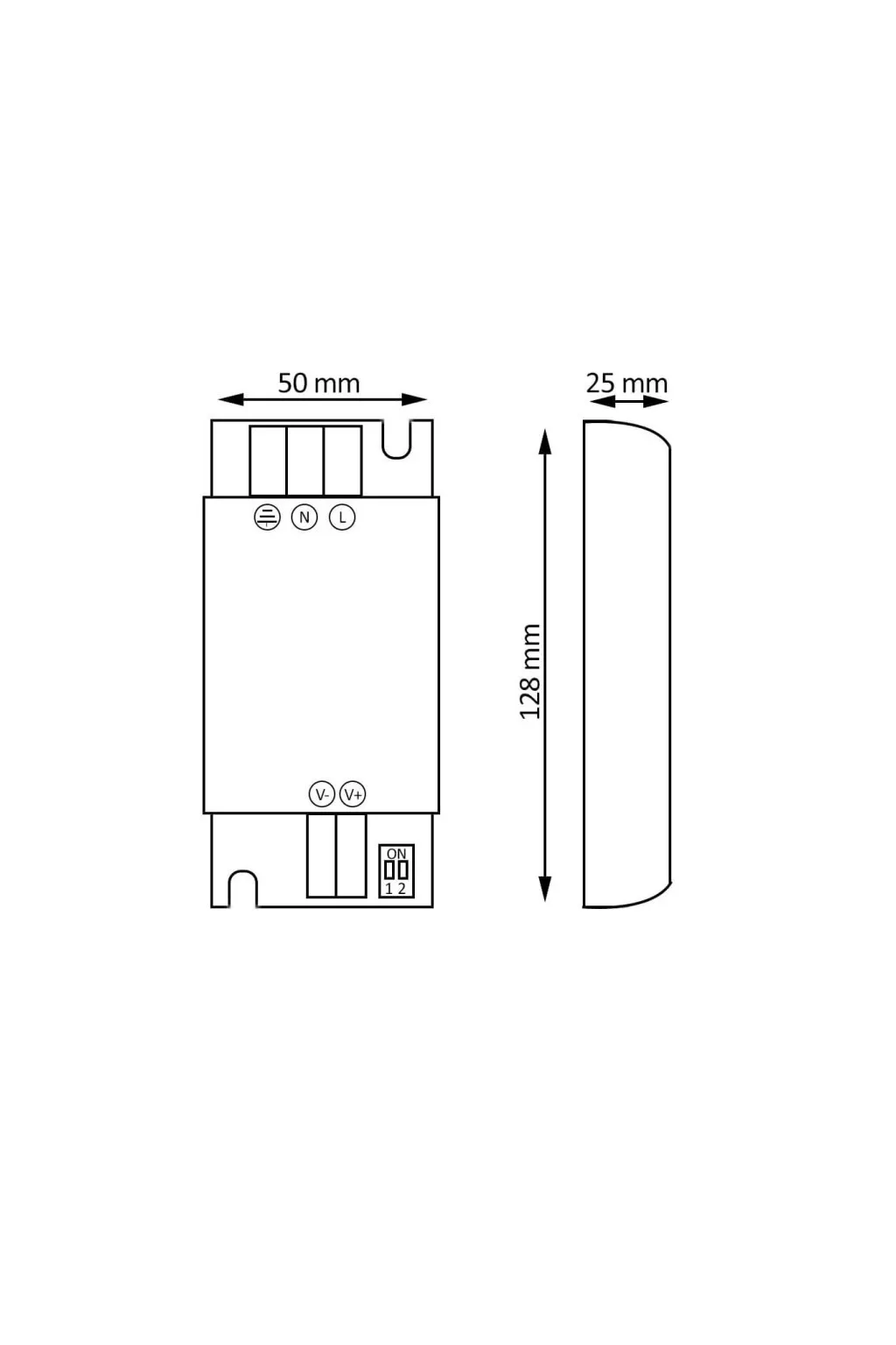 24V 60W power supply - IP20 aluminum - Gxtronic