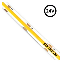Strip LED COB 24V | 512 LED / M | 5m | Flip Chip | 1650lm | 15w / m | CRI90 | Ip20