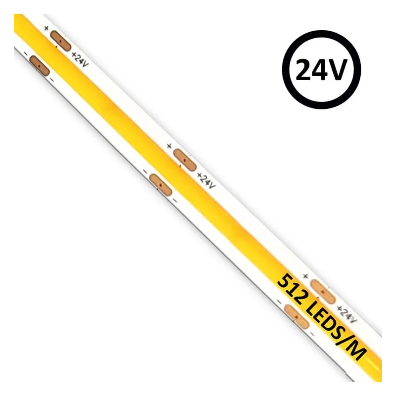Strip LED COB 24V | 512 LED / M | 5m | Flip Chip | 1650lm | 15w / m | CRI90 | Ip20
