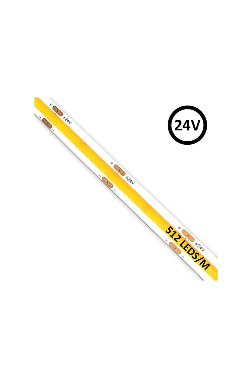 Tira LED COB 24V | 512 LED/M | 5m | FLIP CHIP | 1650Lm |15W/M | CRI90 | IP20