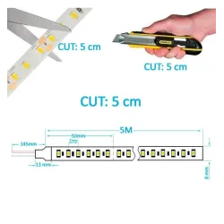 Fita LED 24V SMD2835 140 LED/m 5m CRI98 | Ibérica