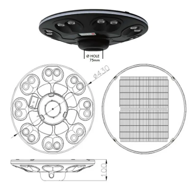 Solar lamp LED - GARDEN - ABS- 4000K + control control