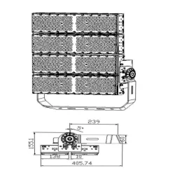 Foco Proyector LED 1200W PHILIPS Xitanium - STADIUM LINE - 150Lm/W - CLASS A 1-10V OPCIONAL DALI
