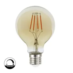 Lâmpada LED Filamento Vintage 6W E27 G80 Gold | Ibérica