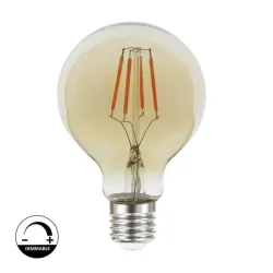 LED Light Bulb Vintage Filament 6W E27 G80 Gold - Dimable