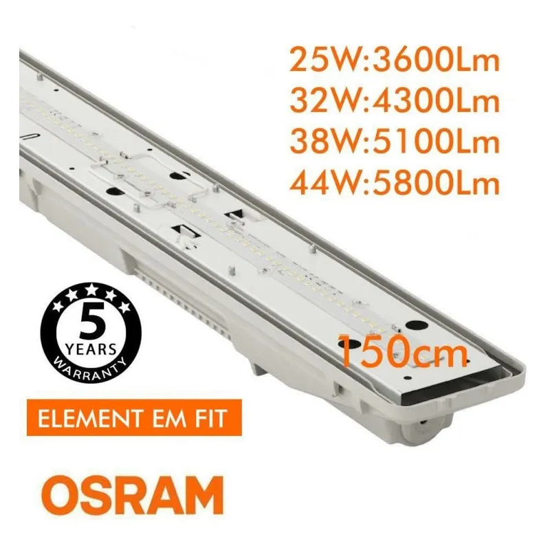 Regleta Estanca LED integrado - 35W-30W-25W-20W - OSRAM Driver - 120cm