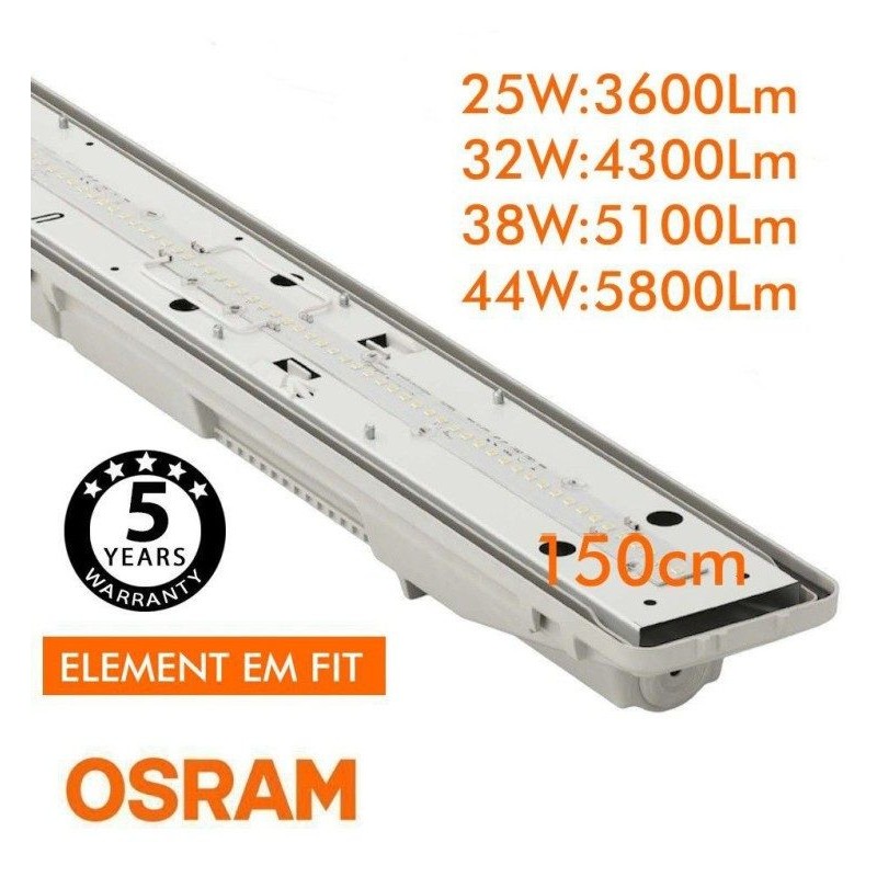 Regleta Estanca LED OSRAM 44W-25W 150cm IP66 | Ibérica