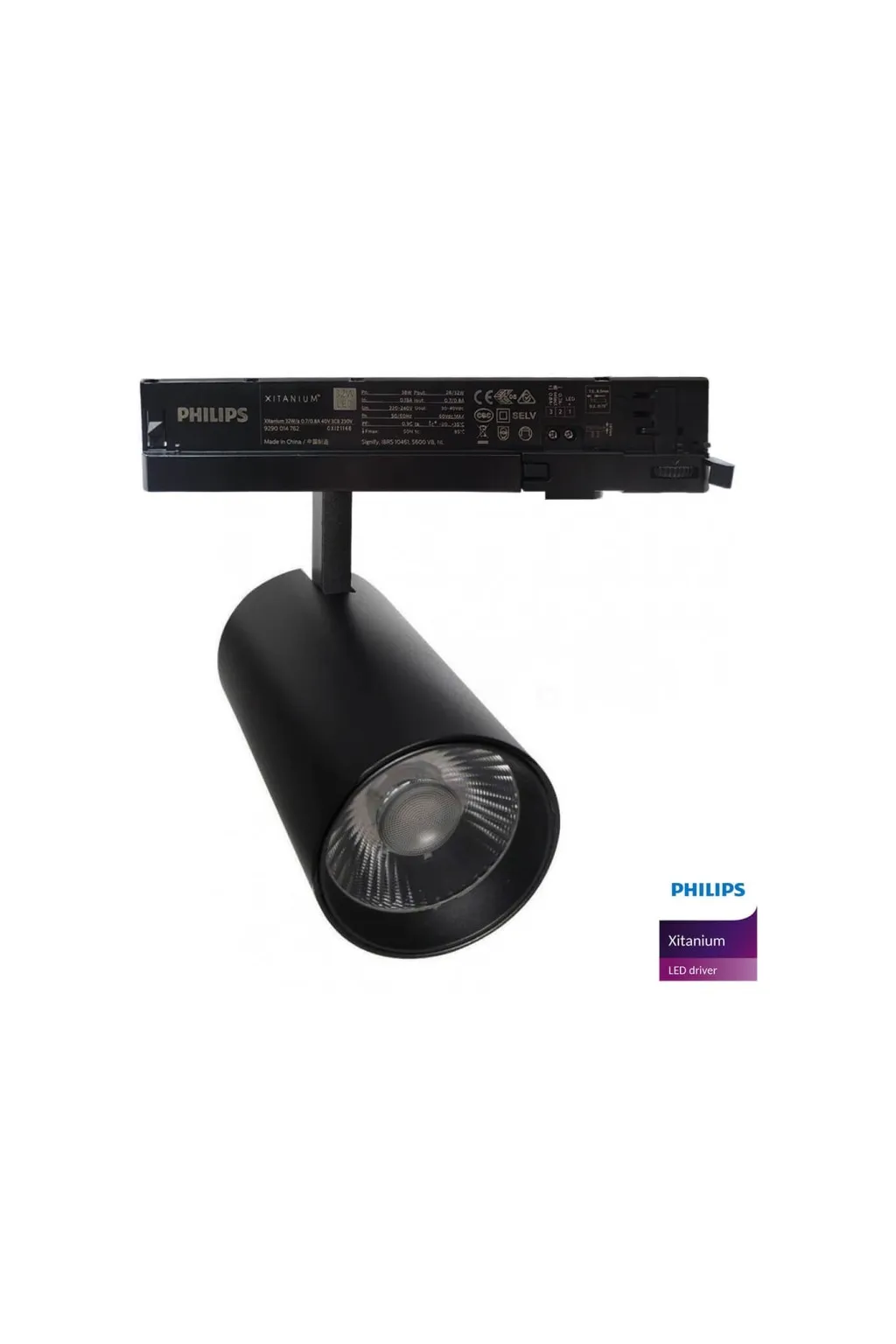 Focus LED 40W - 34W New Maya Black Single-phase lane - CRI + 92 - UGR13 -High Lumen 140lm / W