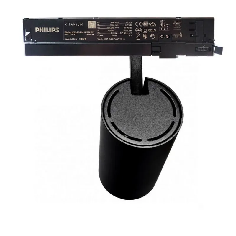 Foco LED 40W - 34W NEW MAYA Negro Carril Monofásico - CRI+92 - UGR13 -HIGH LUMEN 140Lm/W