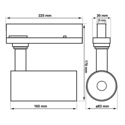 Foco LED 40W - 34W NEW MAYA Negro Carril Monofásico - CRI+92 - UGR13 -HIGH LUMEN 140Lm/W
