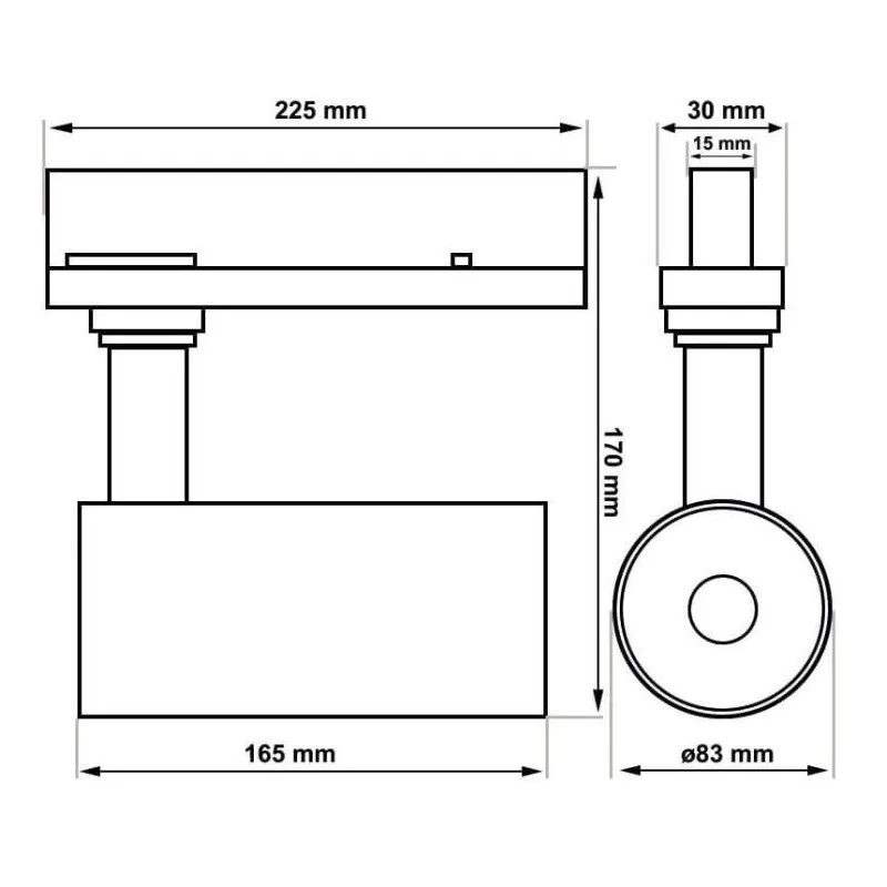 Track LED Spotlight 40W-34W NEW MAYA Black CRI 92 | Ibérica