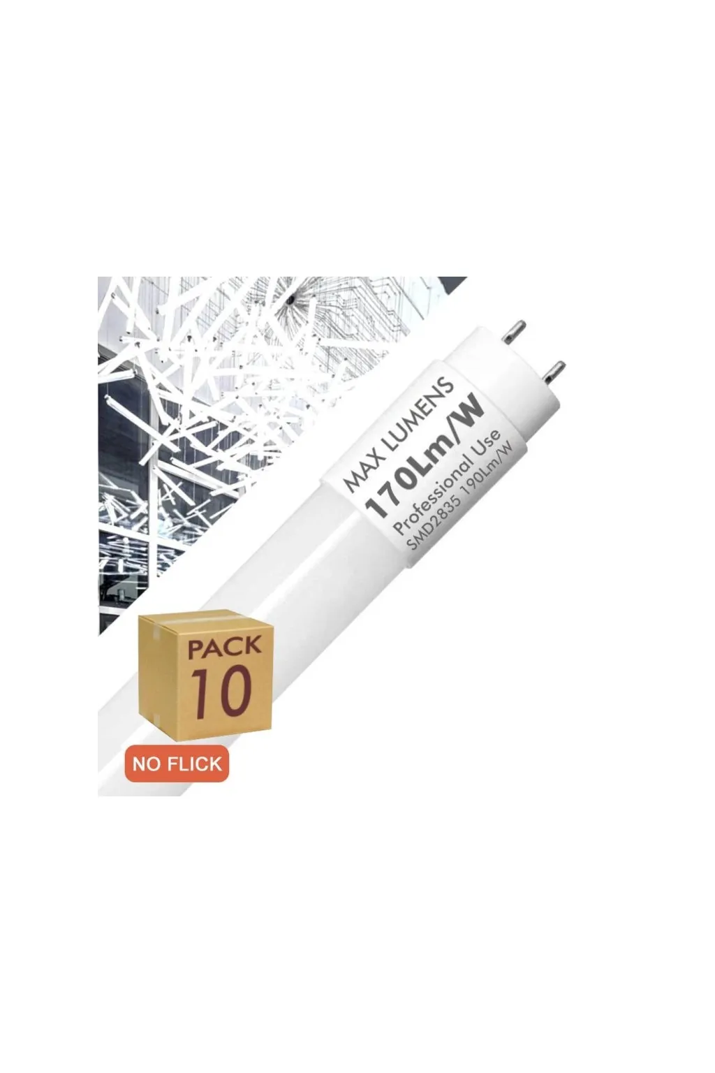 10W Crystal LED Tube 60cm T8 - 170 LM / W - Pro Max Lumens - 1700lm - No Flick