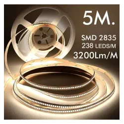 Tira LED 24V | 238xLED/m | 5m | SMD2835 | 2200Lm | 20W/M | IP20