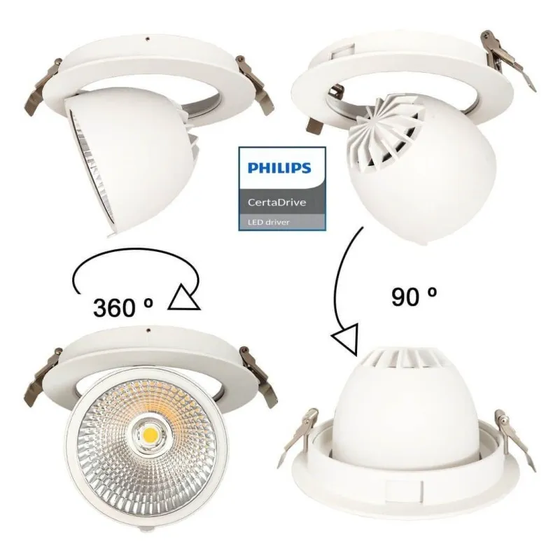 30W Philips Downlight - Certadrive - Addressable Circular