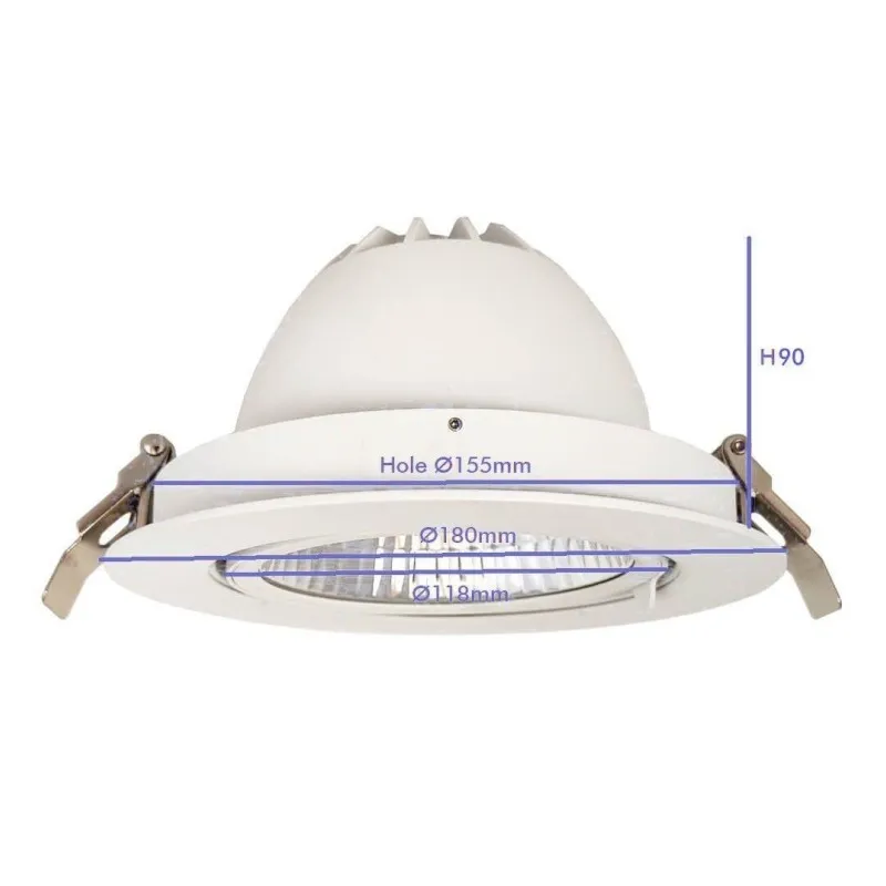 30W Philips Downlight - Certadrive - Addressable Circular
