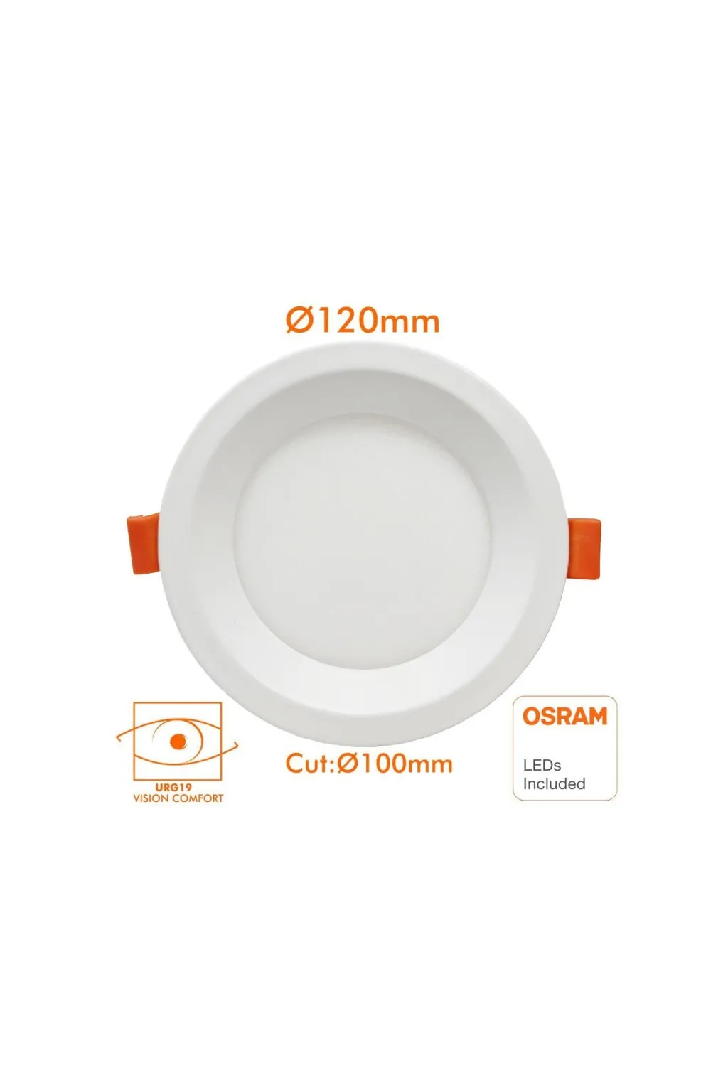Downlight LED 12W Circular - OSRAM CHIP DURIS E 2835 - CCT - UGR19