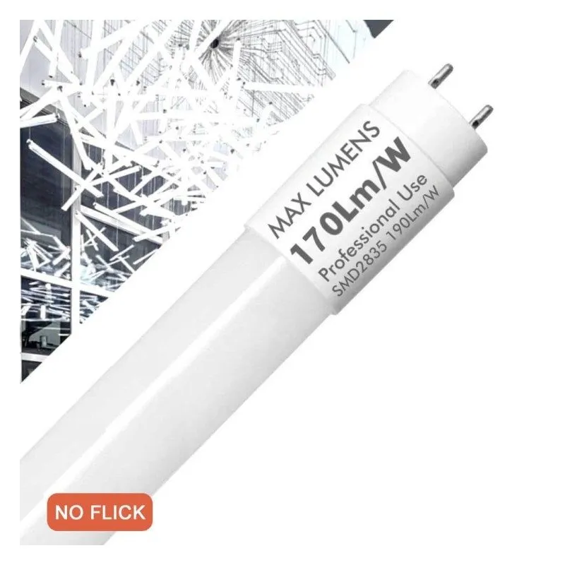 T8 LED tube 20W glass 120cm PRO MAX LUMENS 170Lm/W SMD2835 flicker-free professional use
