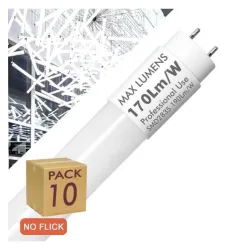 Pack of 10 T8 LED tubes 20W 120cm in box with NO FLICK technology for commercial use