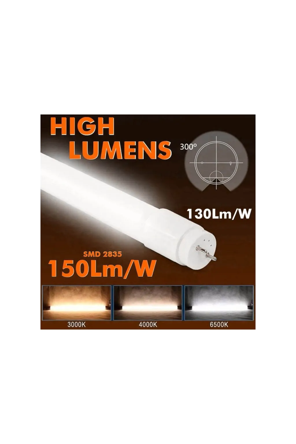 Comprar PACK 10 Tubo LED 20W Cristal 150cm 300º - ALTA LUMINOSIDAD - OSRAM CHIP