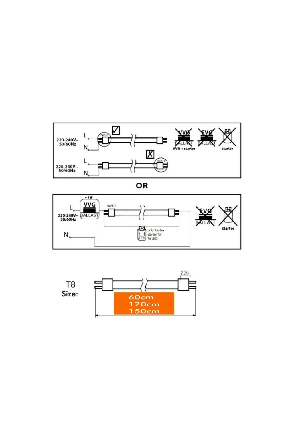 Comprar Tubos LED 120cm Cristal 20W - Fluorescente - Osram chip