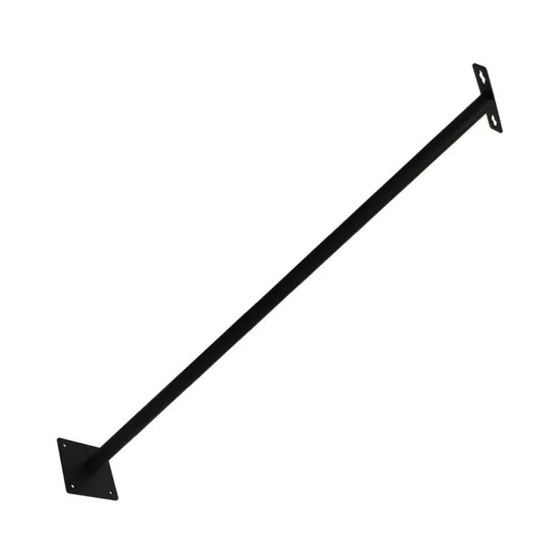 Wall bracket black metal 100cm for LED floodlight with two fixing plates and diagonal arm
