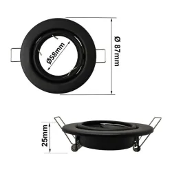 Comprar aro redondo ajustável para dicroico LED GU10 MR16 - Aço