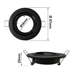 Anello Incasso Orientabile GU10 MR16 90mm Acciaio | Ibérica