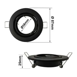 Aro Empotrable Orientable para GU10 MR16 90mm | Ibérica