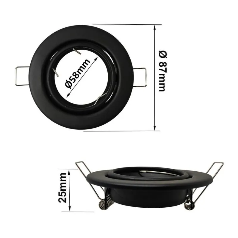 Comprar aro redondo ajustável para dicroico LED GU10 MR16 - Aço